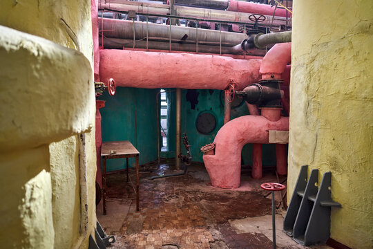 View at interior of seedy sugar factory