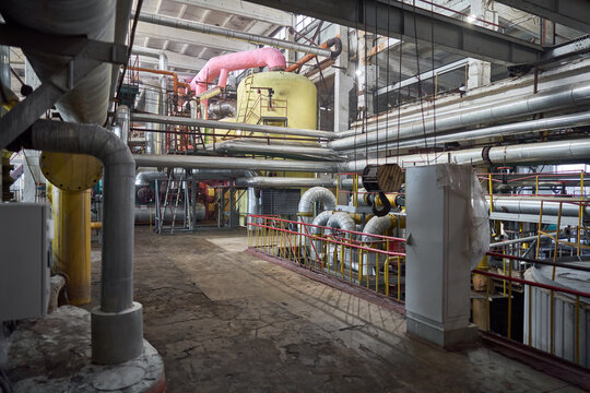 View at interior of seedy sugar factory