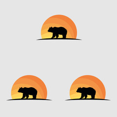 Bear silhouette logo vector animals illustration