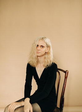 Portrait of  Transgender model in studio