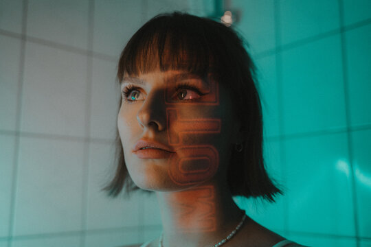 A Woman In A Futuristic Location