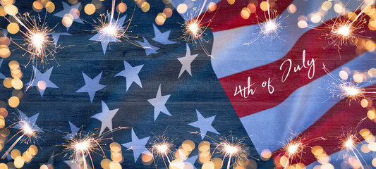 Happy 4th of July - Independence Day USA background banner panorama template greeting card - ...