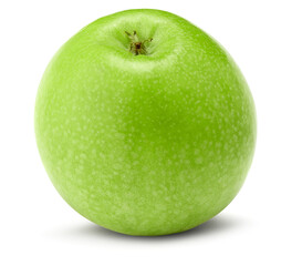 single green apple isolated on white background. clipping path