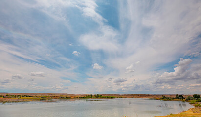 Beautiful view on Kizilirmak River with Wetlands area in the Kizilirmak delta