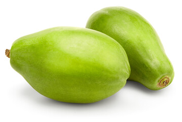 ripe papaya fruit isolated on white background. exotic fruit. clipping path