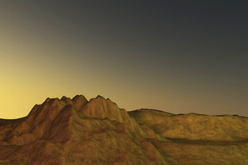 Desert with sky background. 3D illustration, 3D rendering	