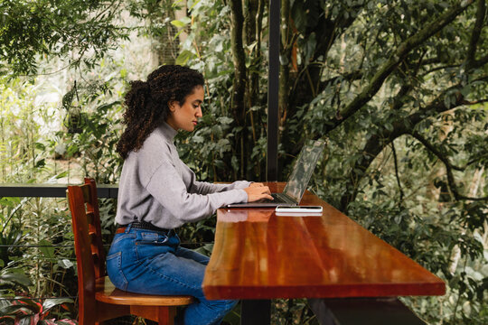 Woman Working in Natural Environment