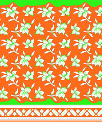 flower leaf with border for fabric, texture, tile, background use