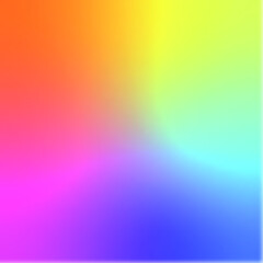 Vector gradient background rainbow, multicolored, unicorn, delicate, bright, magical. Trendy color 2021, 2022. A palette for decor and design. Color stretch, ombre. Yellow, blue, violet, peach, pink. 