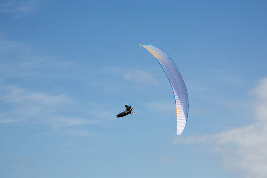 Paraglider high in the sky