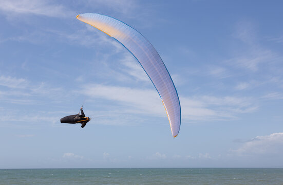 Paraglider above the sea