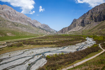 Fototapeta na wymiar View of the Dargavska valley. Dargavs. North Ossetia. Russia