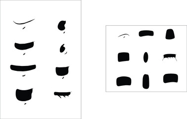 Lip sync different position icon vector artwork 