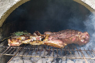 Slow preparation of grilled meat