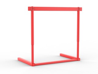 Blank racing hurdle for advertising mockup, 3d render illustration.