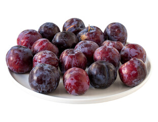 damson plums isolated on white background