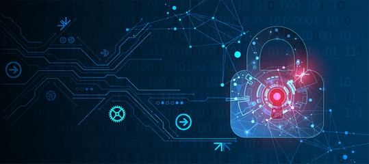 Data security Illustrates cyber data or information privacy idea. Color abstract  internet technology.