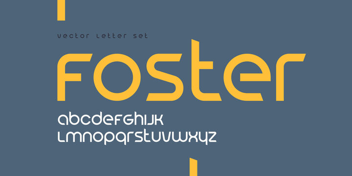 Vector geometric lowercase letter set, alphabet, font, typography