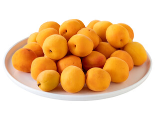 apricot plate isolated on white background