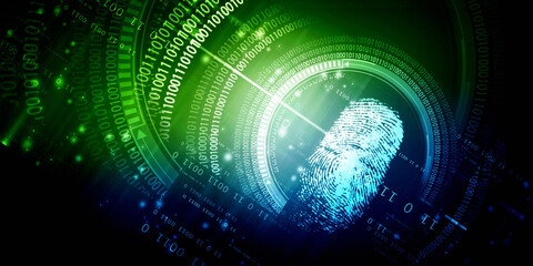 
Fingerprint Scanning Technology Concept 2d Illustration