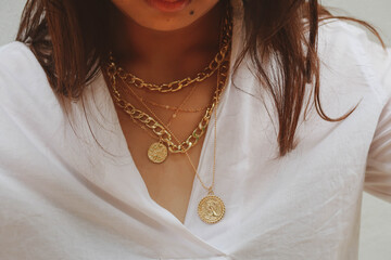 woman with a necklace
