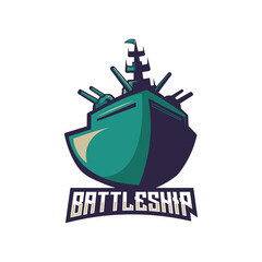 Battleship team vector logo concept isolated on white background © Artchilles