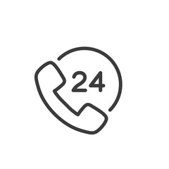 24 hours icon vector. Open or available 24 hours a day concept.