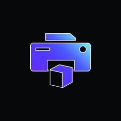 3d Printer Symbol blue gradient vector icon