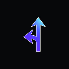 Arrow Junction One To The Left blue gradient vector icon