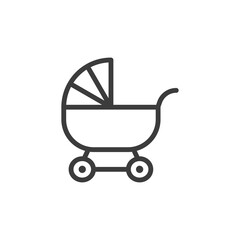Fototapeta na wymiar Baby carriage icon with white background