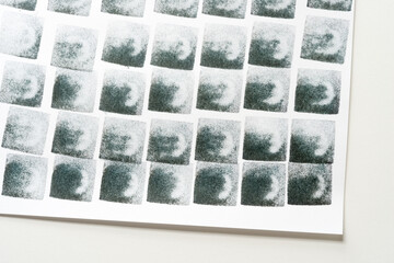ink cubes on a white background