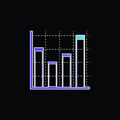 Bars Graphic For Class Education blue gradient vector icon