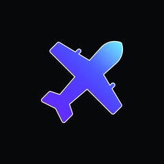 Airplane blue gradient vector icon