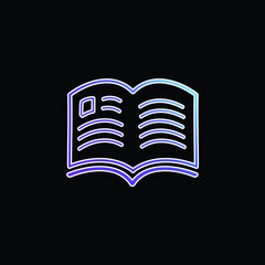 Book Hand Drawn Open Pages blue gradient vector icon