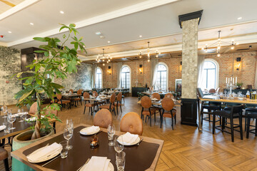 Interior of a modern hotel restaurant
