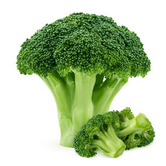Broccoli isolated on white background, clipping path, full depth of field