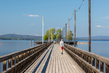 wooden pier on a lake in Dalarna, Sweden
