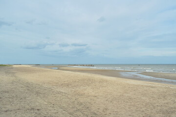 Fototapeta na wymiar landscape of beach from chao Sam Ran beach travel location in Thailand