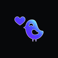 Bird In Love blue gradient vector icon