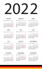 Calendar 2022 - illustration. German version. 