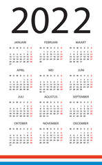 Calendar 2022 - illustration. Netherlands version. 