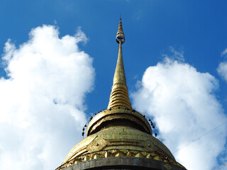 Thai northern pagoda and sky, Lampang, Thailand