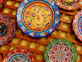 ceramic plates art greek colourful