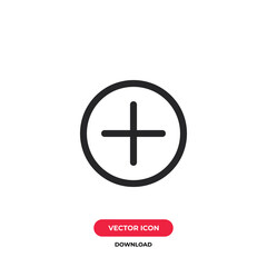 Obraz premium Plus icon vector. Add sign