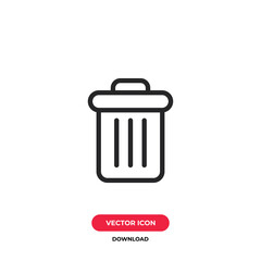 Garbage icon vector. Trash sign