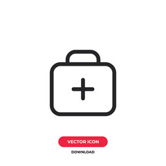 First aid kit icon vector. Medicine sign