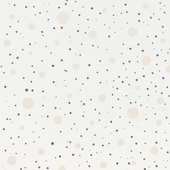 Abstract modern graphic background with random scattered dots on white. Artistic backdrop with copy space for design. Web banner. Black stains on light 