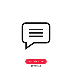 Comment icon vector. Message sign