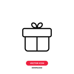 Gift box icon vector. Gift sign