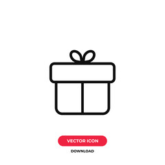 Gift box icon vector. Gift sign